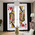 Queen Of Hearts Playing Card Print Dimout Pencil Pleat Curtains
