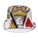 Queen Of Hearts Playing Card Print Bucket Hat