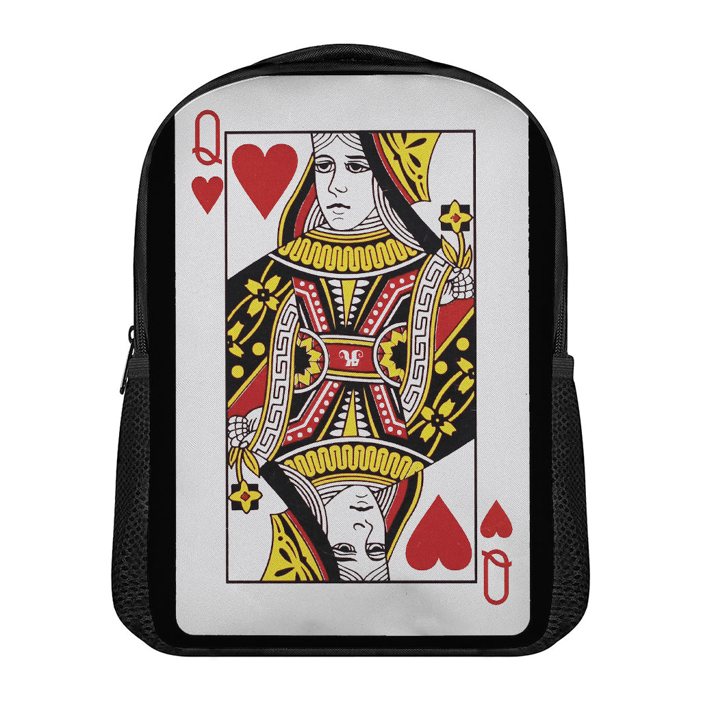 Queen Of Hearts Playing Card Print Casual Backpack