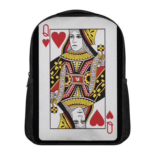 Queen Of Hearts Playing Card Print Casual Backpack