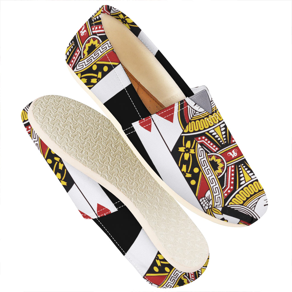 Queen Of Hearts Playing Card Print Casual Shoes
