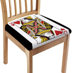 Queen Of Hearts Playing Card Print Chair Cushion Cover