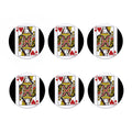 Queen Of Hearts Playing Card Print Coaster Set