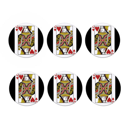 Queen Of Hearts Playing Card Print Coaster Set