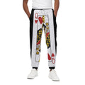Queen Of Hearts Playing Card Print Cotton Sweatpants