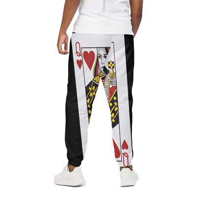Queen Of Hearts Playing Card Print Cotton Pants