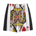 Queen Of Hearts Playing Card Print Cotton Shorts