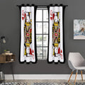 Queen Of Hearts Playing Card Print Grommet Curtain Panels