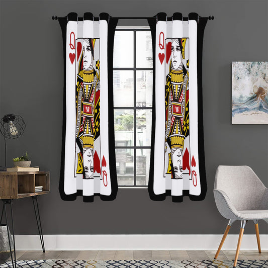 Queen Of Hearts Playing Card Print Curtain