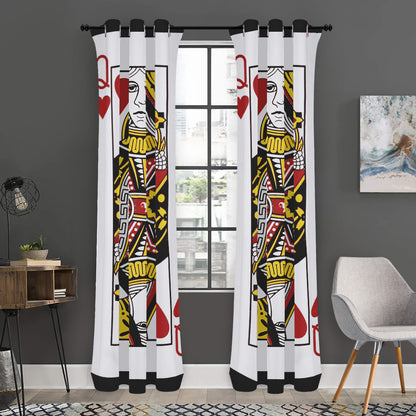 Queen Of Hearts Playing Card Print Curtain