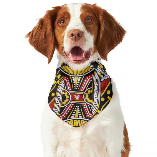 Queen Of Hearts Playing Card Print Dog Bandana