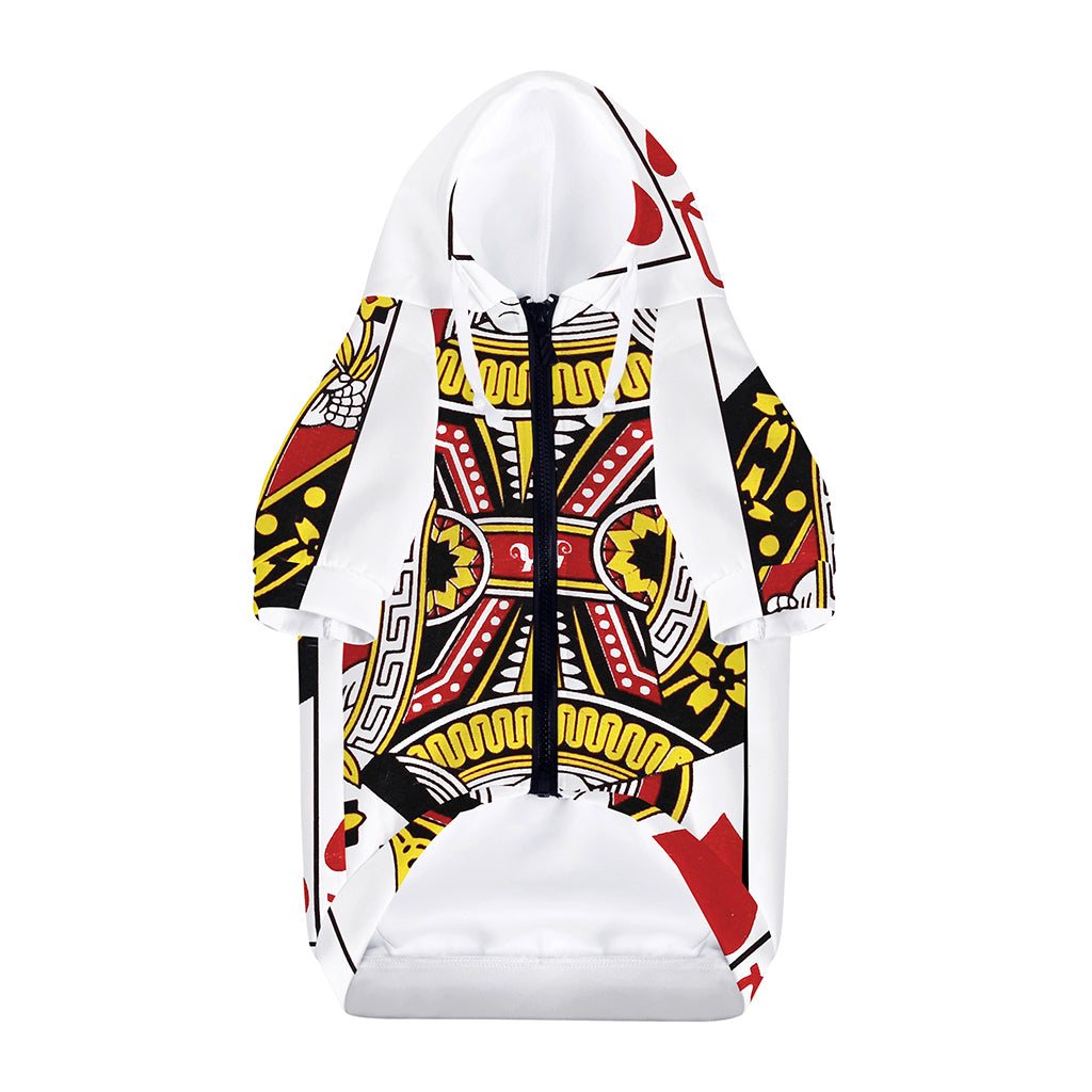Queen Of Hearts Playing Card Print Dog Zip Up Hoodie
