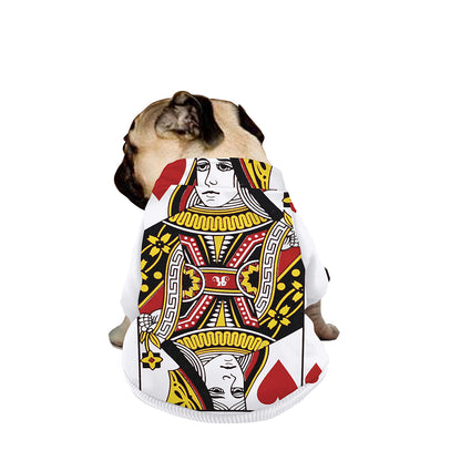 Queen Of Hearts Playing Card Print Dog Zip Up Jacket