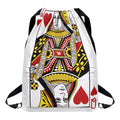 Queen Of Hearts Playing Card Print Drawstring Backpack