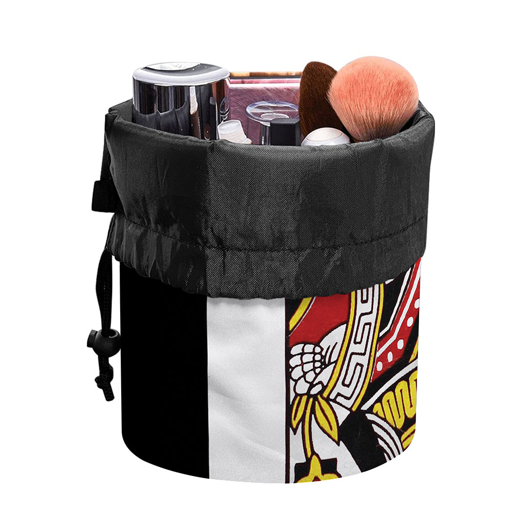 Queen Of Hearts Playing Card Print Drawstring Makeup Bag