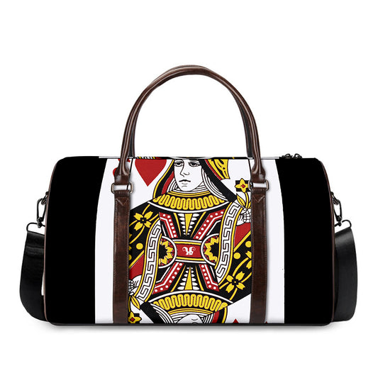 Queen Of Hearts Playing Card Print Duffle Bag