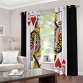 Queen Of Hearts Playing Card Print Extra Wide Grommet Curtains
