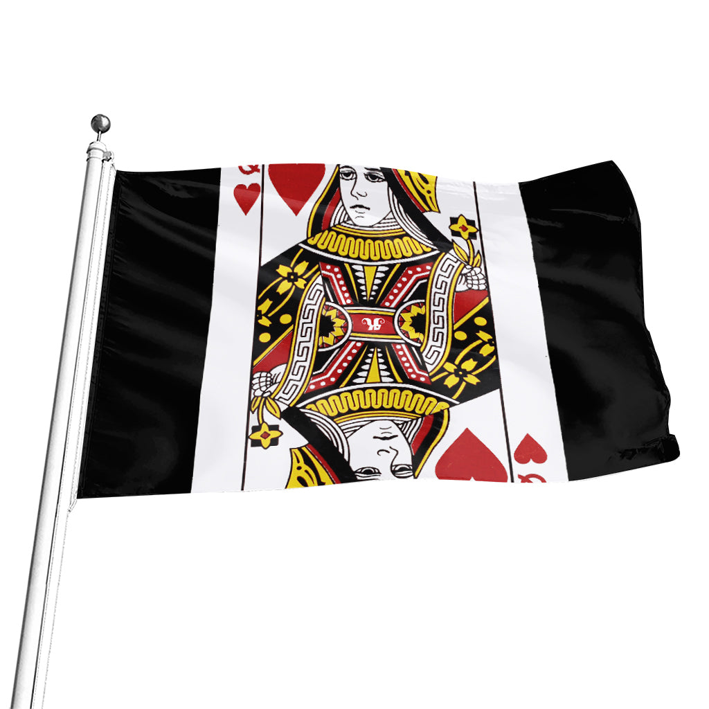 Queen Of Hearts Playing Card Print Flag