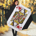Queen Of Hearts Playing Card Print Foldable Umbrella