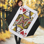 Queen Of Hearts Playing Card Print Foldable Umbrella