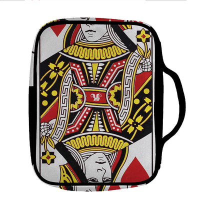 Queen Of Hearts Playing Card Print Front Pocket Bible Bag