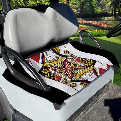 Queen Of Hearts Playing Card Print Golf Cart Seat Cover