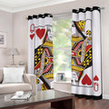 Queen Of Hearts Playing Card Print Grommet Curtains