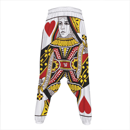 Queen Of Hearts Playing Card Print Hammer Pants