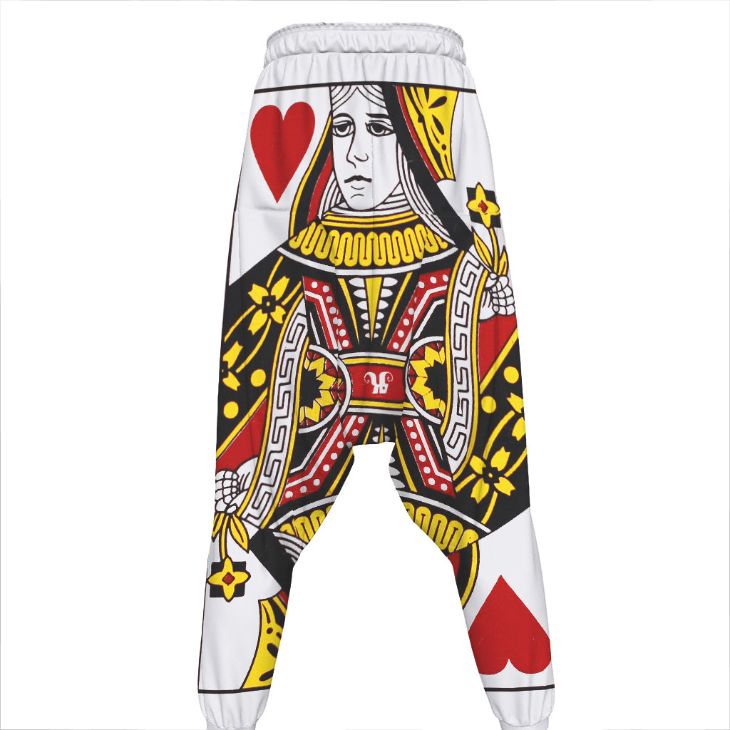 Queen Of Hearts Playing Card Print Hammer Pants