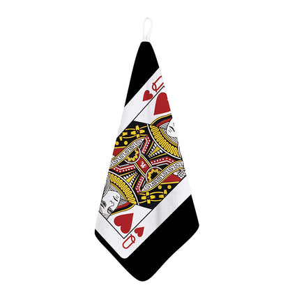 Queen Of Hearts Playing Card Print Hand Towel
