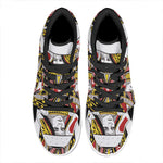 Queen Of Hearts Playing Card Print High Top Leather Sneakers