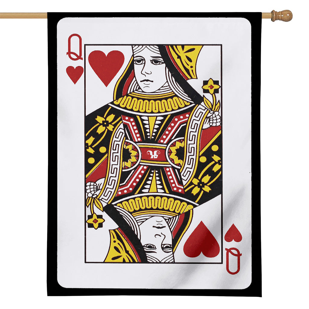 Queen Of Hearts Playing Card Print House Flag