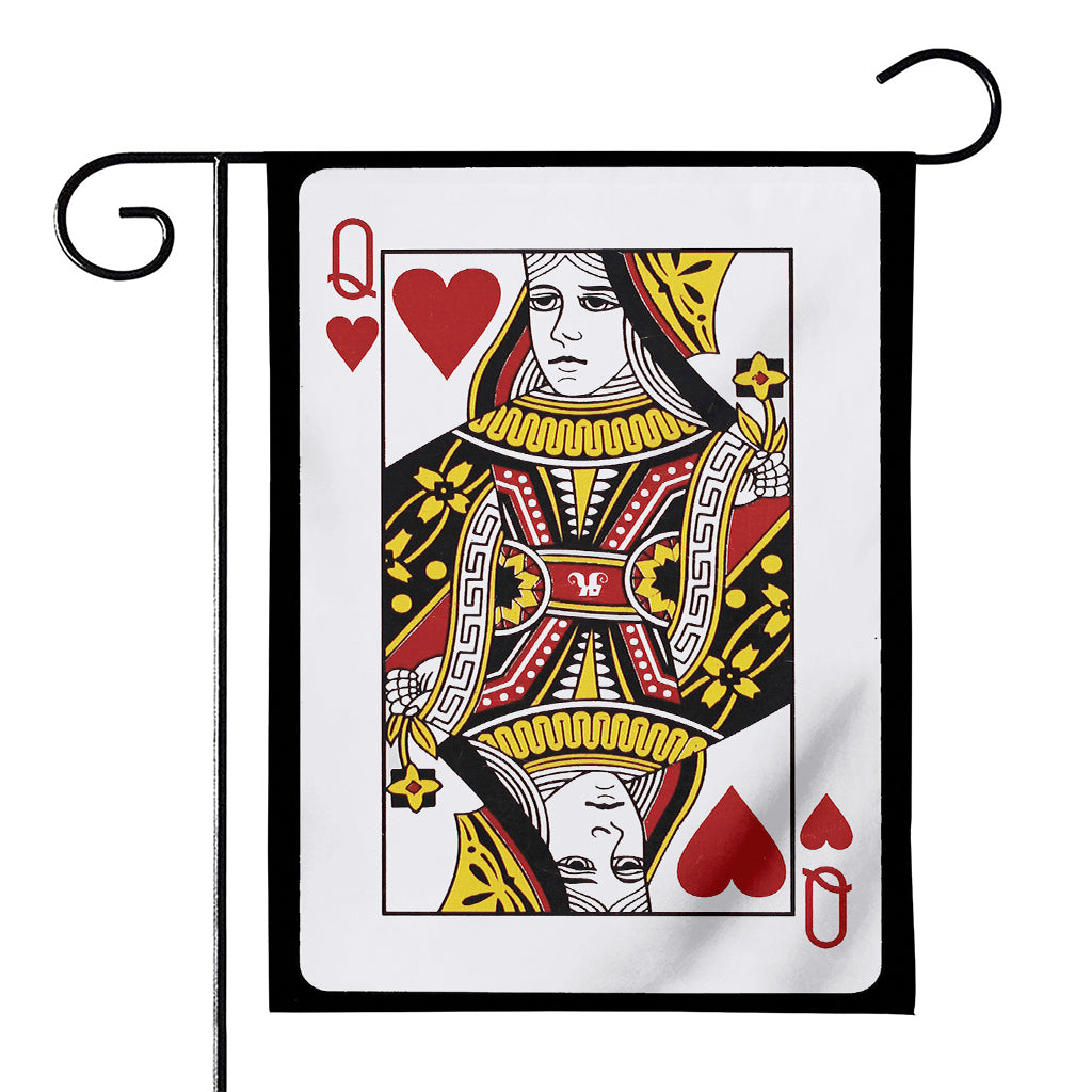 Queen Of Hearts Playing Card Print House Flag