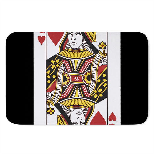 Queen Of Hearts Playing Card Print Indoor Door Mat