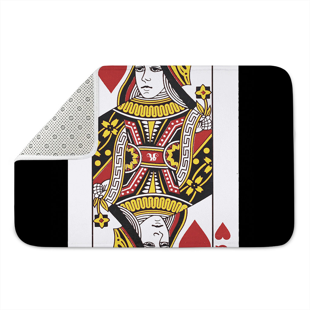 Queen Of Hearts Playing Card Print Indoor Door Mat
