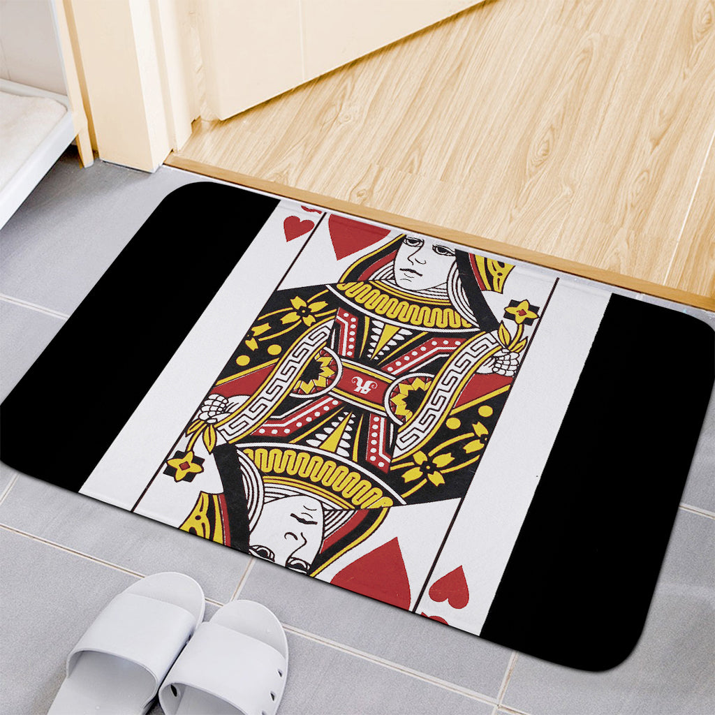 Queen Of Hearts Playing Card Print Indoor Door Mat