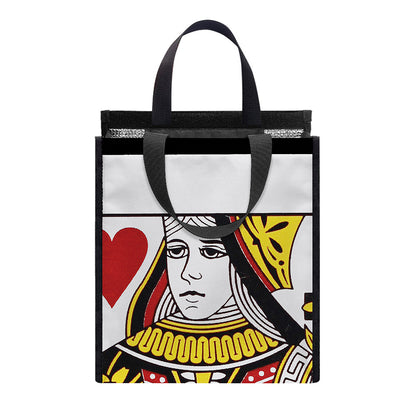 Queen Of Hearts Playing Card Print Insulated Lunch Tote