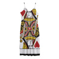 Queen Of Hearts Playing Card Print Jersey Midi Cami Dress