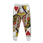 Queen Of Hearts Playing Card Print Jogger Pants