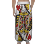 Queen Of Hearts Playing Card Print Lantern Pants