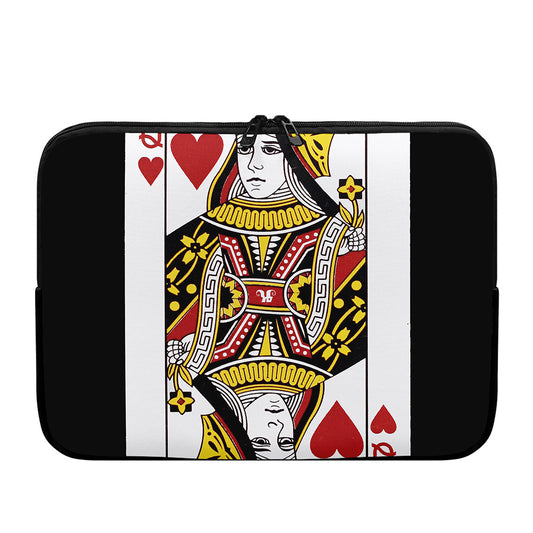 Queen Of Hearts Playing Card Print Laptop Sleeve