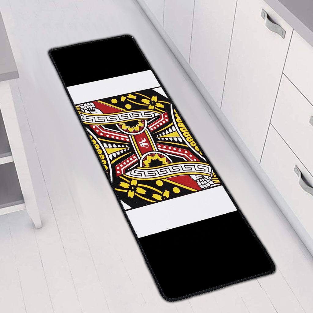 Queen Of Hearts Playing Card Print Long Kitchen Mat