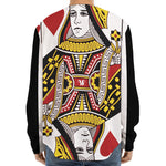Queen Of Hearts Playing Card Print Long Sleeve Baseball Jersey