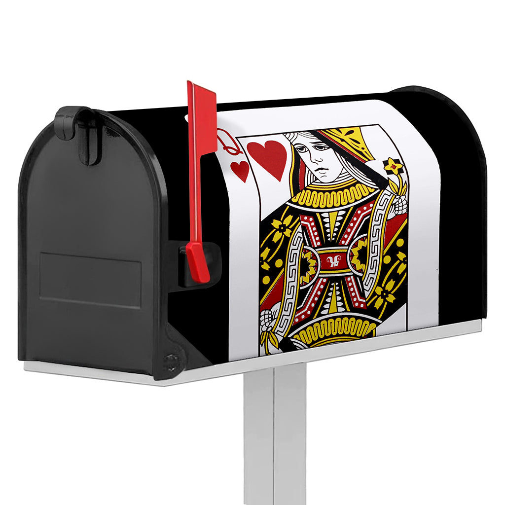 Queen Of Hearts Playing Card Print Mailbox Cover