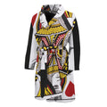Queen Of Hearts Playing Card Print Men's Bathrobe