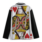 Queen Of Hearts Playing Card Print Men's Blazer