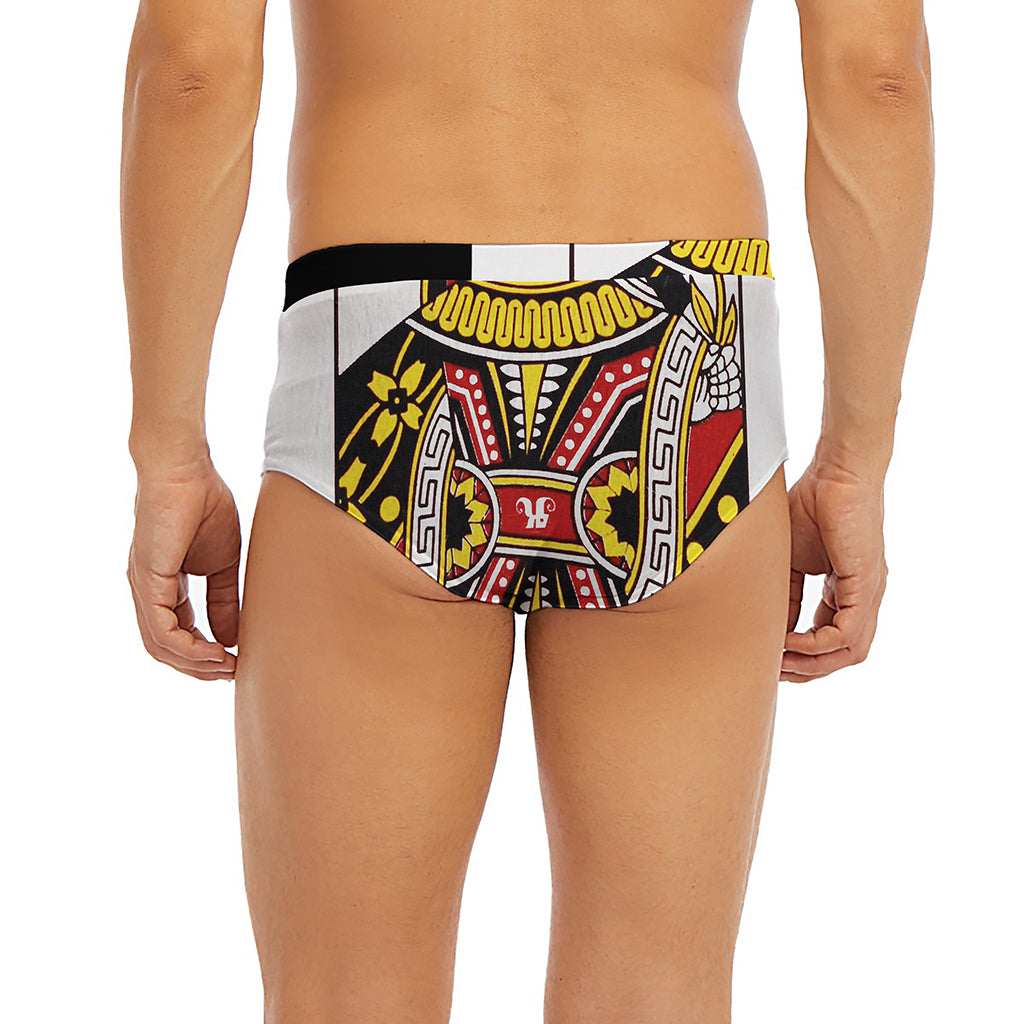Queen Of Hearts Playing Card Print Men's Briefs
