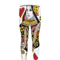 Queen Of Hearts Playing Card Print Men's Leggings