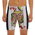 Queen Of Hearts Playing Card Print Men's Long Boxer Briefs