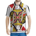 Queen Of Hearts Playing Card Print Men's Polo Shirt